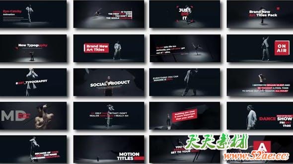 FCPX插件-15种动态艺术简约文字标题动画 Art Typography-天天素材网