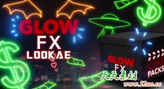 85个手绘发光线条霓虹闪烁图形动画叠加4K视频素材 CinePacks Glow FX-天天素材网