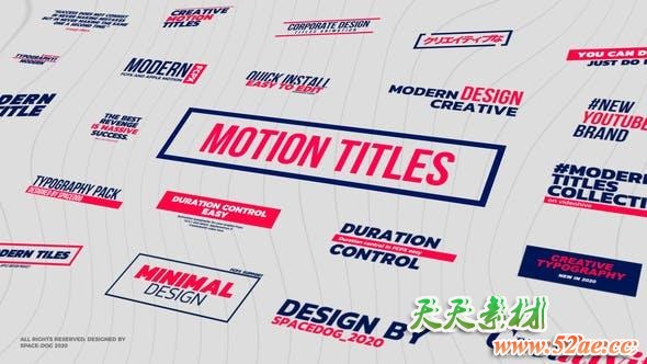 FCPX插件-24个运动排版字幕条标题动画 Motion Titles & Lower Thirds-天天素材网