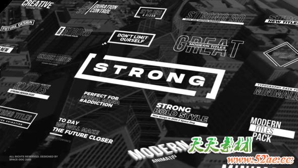 FCPX插件-30种纯色文字标题排版动画 Strong Titles-天天素材网