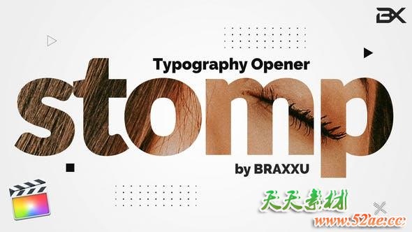 FCPX模版-视频快剪动感节奏图文快闪展示开场预告片头 Typography Opener-天天素材网