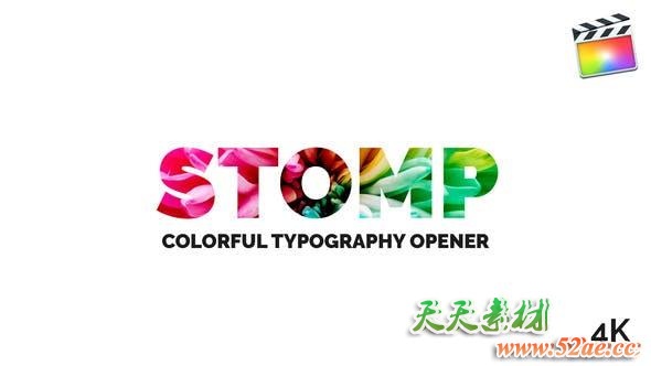 FCPX模版-轻快欢乐节奏快闪剪辑图文展示开场片头 Stomp Opener-天天素材网