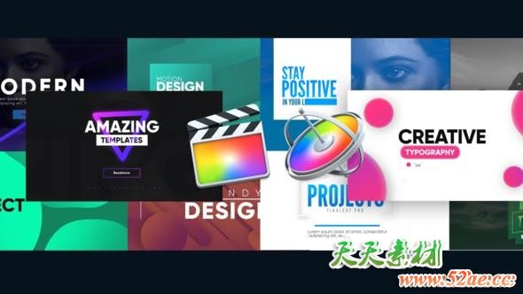 FCPX插件-10种创意排版图形文字标题动画 Creative Typography Pack-天天素材网