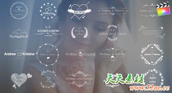 FCPX插件-20种唯美浪漫小清新线条婚礼文字标题动画 第七季-天天素材网