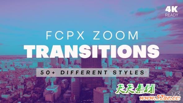 FCPX转场插件-50个干扰失真毛刺色散变焦缩放转场过渡V3（支持竖屏）+使用教程-天天素材网