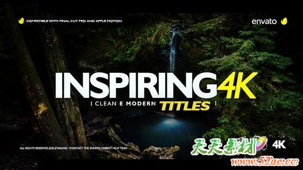 FCPX插件-20种励志鼓舞振奋人心的文字标题动画 Inspiring Titles For Final Cut Pro X+使用教程-天天素材网