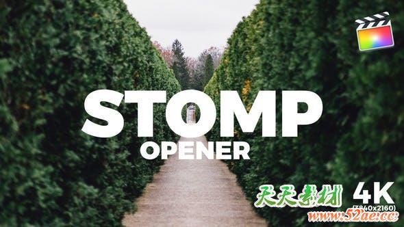 FCPX模板-动感节奏快闪快剪图文展示开场预告片头Stomp Opener+使用教程-天天素材网