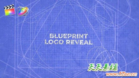 FCPX插件-工业建筑师蓝图绘制LOGO标志展示 Blueprint Logo Reveal+使用教程-天天素材网