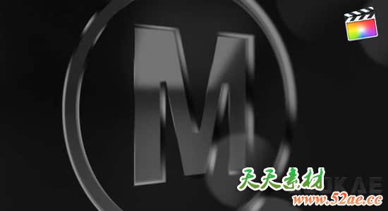 FCPX插件-金属光泽质感三维LOGO标志片头 Glossy Logo Reveal-天天素材网