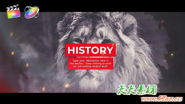 FCPX模板-火星粒子水墨遮罩复古回忆图文展示介绍 Path of Memories+使用教程-天天素材网