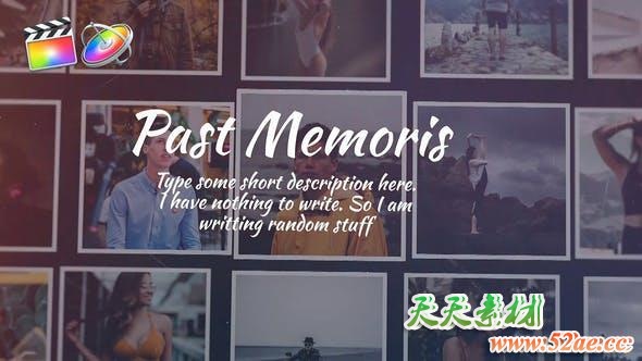 FCPX模板-美好回忆照片墙电子相册图片文字介绍展示 Past Memories + 使用教程-天天素材网