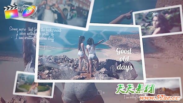 FCPX模板-愉快欢乐家庭相册幻灯片图文展示动画 Good old days+使用教程-天天素材网