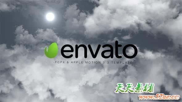 FCPX模板-天空云端LOGO标志展示片头 Sky Logo Reveal-天天素材网