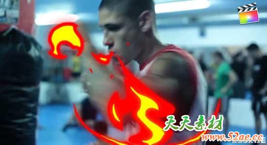 FCPX插件-10种卡通火焰燃烧MG动画元素 Cartoon Fire Elements 3 + 音效-天天素材网