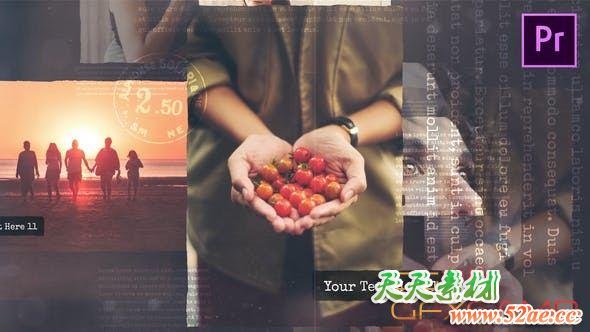 PR预设-复古美好回忆相册照片开场 Vintage Slideshow-天天素材网