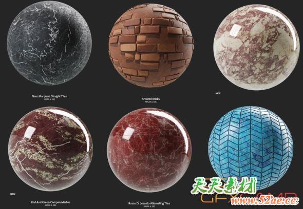 常用笔刷材质预设 Substance Source Project 24 – 66 Substances-天天素材网