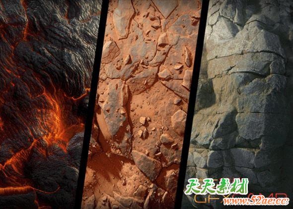 ZBrush石头笔刷材质深度贴图预设 Gumroad – JRO Rock Brushes Daniel Thiger – Collab Alphas Vol.1-天天素材网