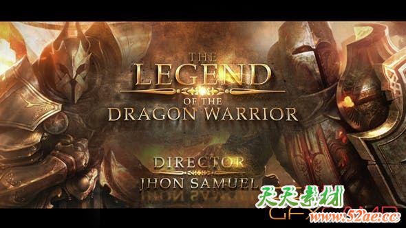 AE模板-大气史诗游戏宣传片头 Dragon Warrior Cinematic Trailer-天天素材网
