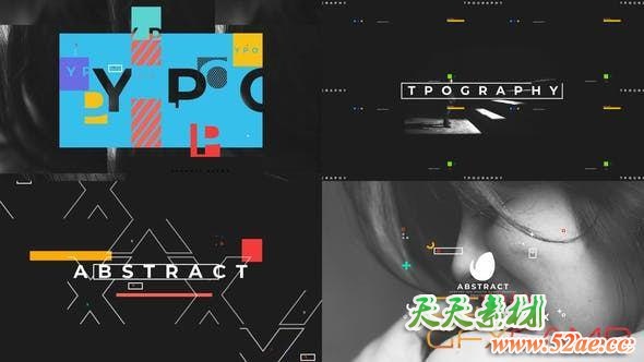 AE模板-抽象创意图形文字标题动画 Abstract Titles-天天素材网