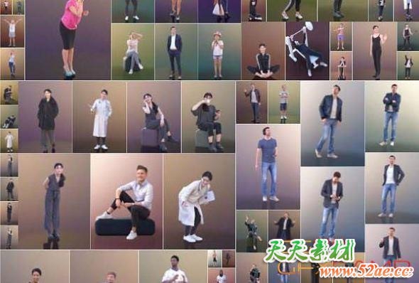 C4D人角色3D模型 3DPEOPLE – Mega Collection C4D-天天素材网
