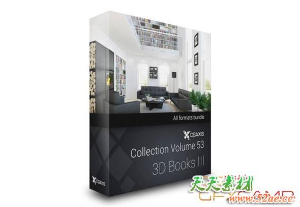 书本杂志3D模型 CGAxis Models Volume 53 3D Books III (C4D/MAX/OBJ/FBX等格式)-天天素材网