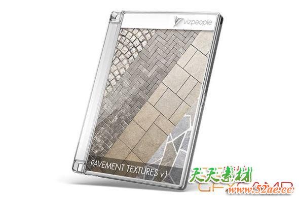 人行道路面贴图材质 VizPeople – Pavement Textures V1-天天素材网