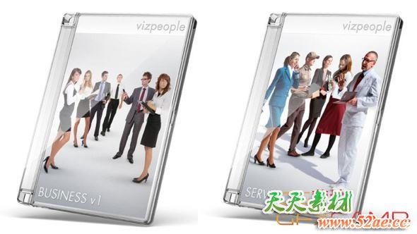 职业人物抠像图片素材 VizPeople – Service v1 + Business v1-天天素材网