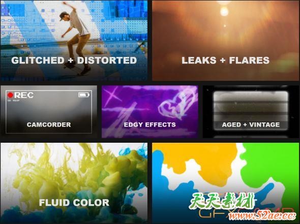 水墨划痕复古光效叠加4K视频素材 ProductionCrate – Textures & Overlay Filters-天天素材网