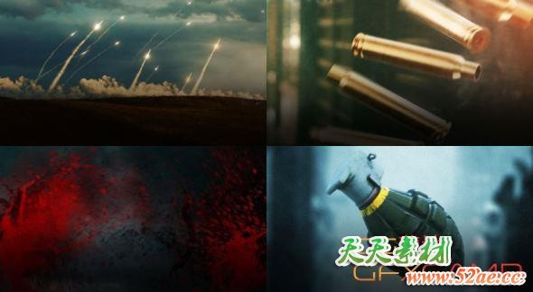 导弹手榴弹子弹特效合成4K视频素材 Production Crate – Action and Horror-天天素材网