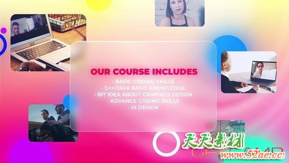 AE模板-线上网络教育视频宣传片头 Online Education-天天素材网