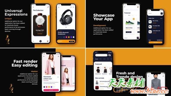 AE模板-商务手机iPhone APP宣传片头 App Promo Titles-天天素材网