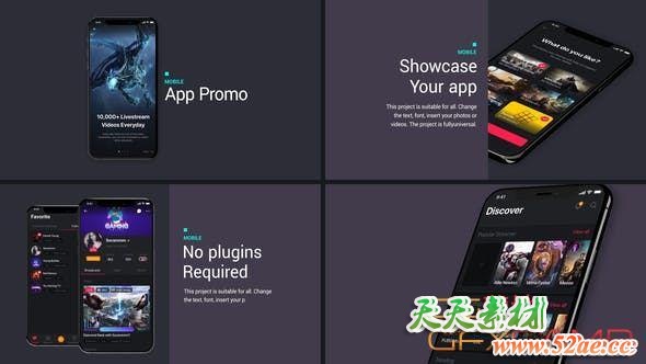 AE模板-简洁iPhone手机APP动画片头 Clean App Promo-天天素材网