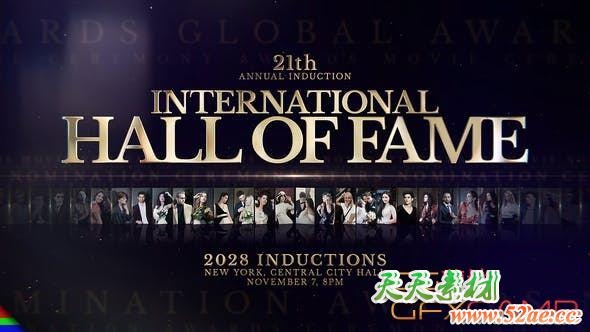 AE模板-颁奖典礼人物介绍片头 Awards Hall of Fame-天天素材网