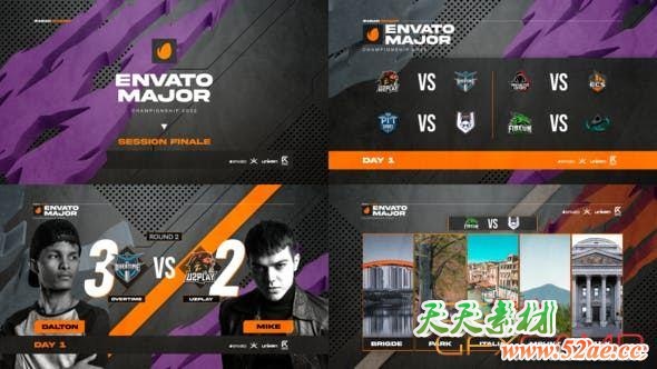 AE模板-游戏电竞包装动画 Gaming Ready Pack-天天素材网