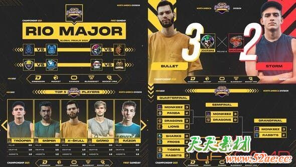 AE模板-游戏电子竞技包装片头 ESports Gaming Package-天天素材网