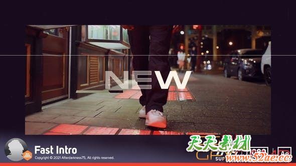AE模板-快速时尚视频展示片头 Fast Intro-天天素材网