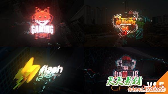 AE模板脚本-信号损坏科技感Logo文字标题动画 Glitch Digital Title Logo Pack-天天素材网