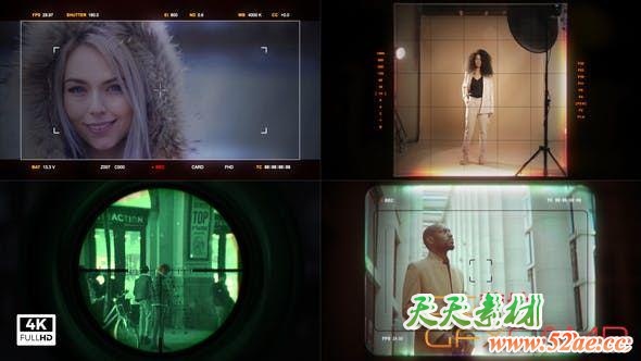 AE模板-摄像机单反手机拍照瞄准镜UI界面 HUD Camera Viewfinder & Scope-天天素材网