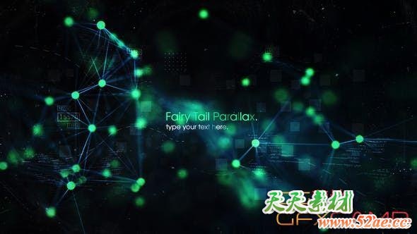 AE模板-科技感点线文字标题片头 Parallax Abstract Plexsus Titles-天天素材网