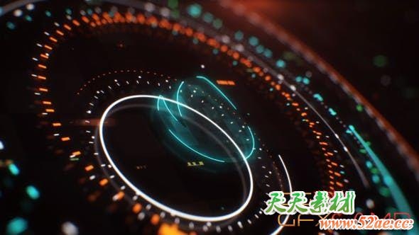 AE模板-科技感图形Logo动画 HUD Logo Reveal-天天素材网