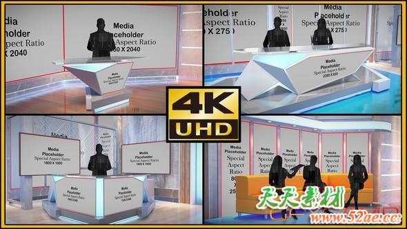 AE模板-三维虚拟演播室  Virtual Studio Set – S05-天天素材网