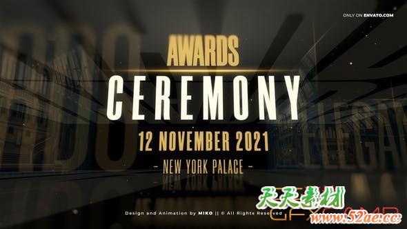 AE模板-大气人物介绍颁奖典礼包装片头 Awards Promo-天天素材网