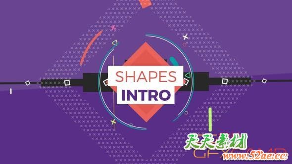 AE模板-创意MG图形Logo动画 Shapes Intro-天天素材网