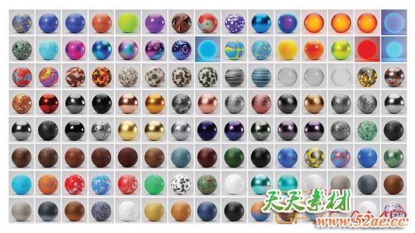 Blender 200组真实材质预设 Real Time Materials-天天素材网