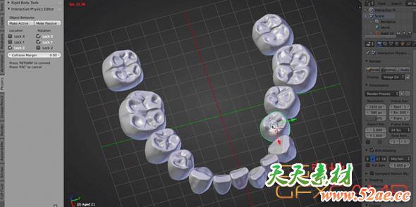 Blender真是物理交互碰撞移动插件 Interactive Physics Editor v1.1.7 For Blender 2.79+-天天素材网
