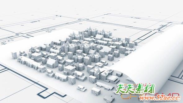 达芬奇模板-三维设计蓝图Logo动画 Architect Plan Logo-天天素材网