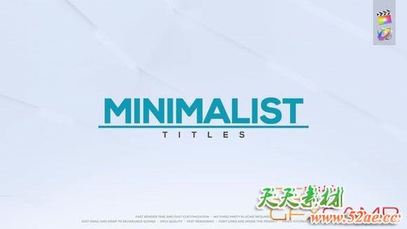 FCPX插件-30组简洁商务文字标题字幕动画 Minimalist Titles-天天素材网