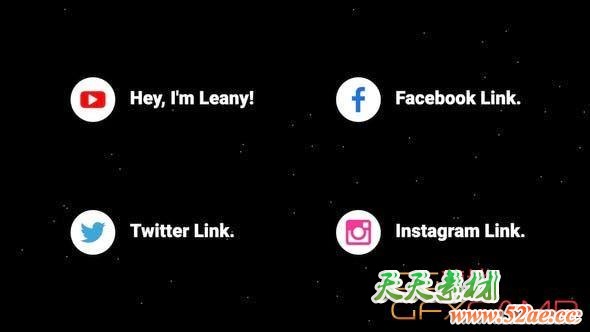 FCPX插件-社交网络人名字幕条动画 Social Media Lower Thirds-天天素材网