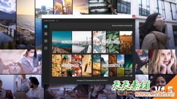 AE脚本-视频图片分屏预设 Multi Screen Split Divider Extension-天天素材网