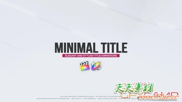 FCPX插件-简洁商务文字标题字幕动画 Minimal Title Animations-天天素材网